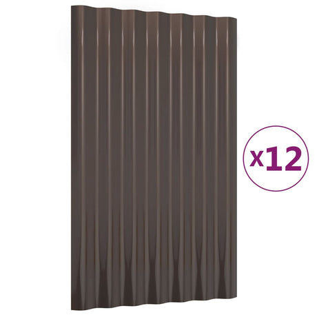 VidaXL Dakpanelen 12 st 60x36 cm gepoedercoat staal bruin