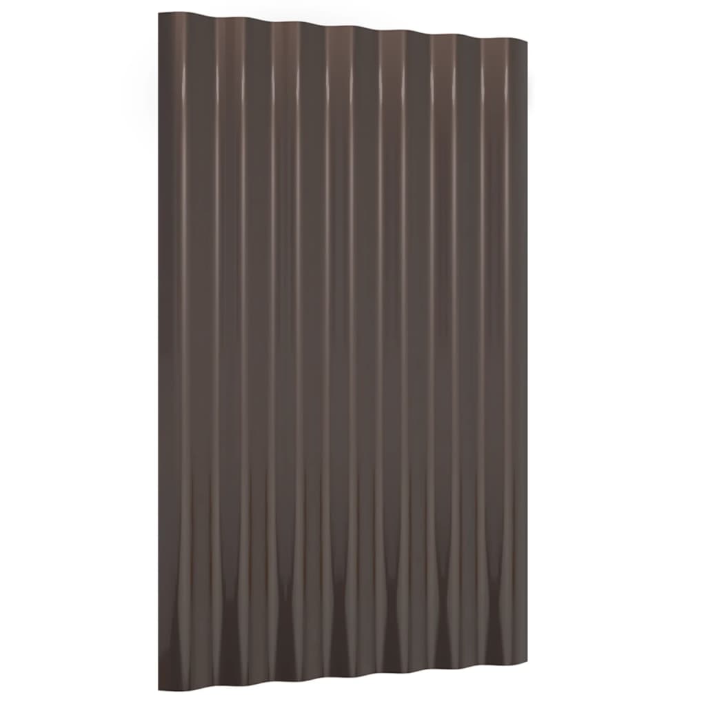 VidaXL Dakpanelen 12 st 60x36 cm gepoedercoat staal bruin