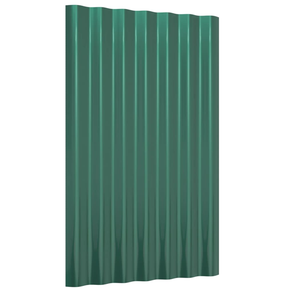 VidaXL Dakpanelen 36 st 60x36 cm gepoedercoat staal groen