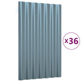 VidaXL Dakpanelen 36 st 60x36 cm gepoedercoat staal grijs