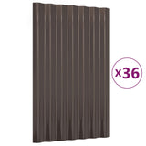 VidaXL Dakpanelen 36 st 60x36 cm gepoedercoat staal bruin