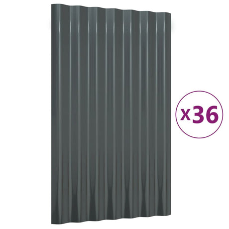 VidaXL Dakpanelen 36 st 60x36 cm gepoedercoat staal antracietkleurig