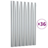 VidaXL Dakpanelen 36 st 60x36 cm gepoedercoat staal zilverkleurig