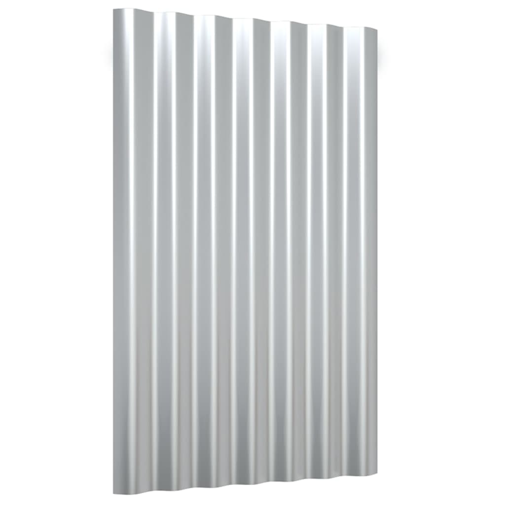 VidaXL Dakpanelen 36 st 60x36 cm gepoedercoat staal zilverkleurig