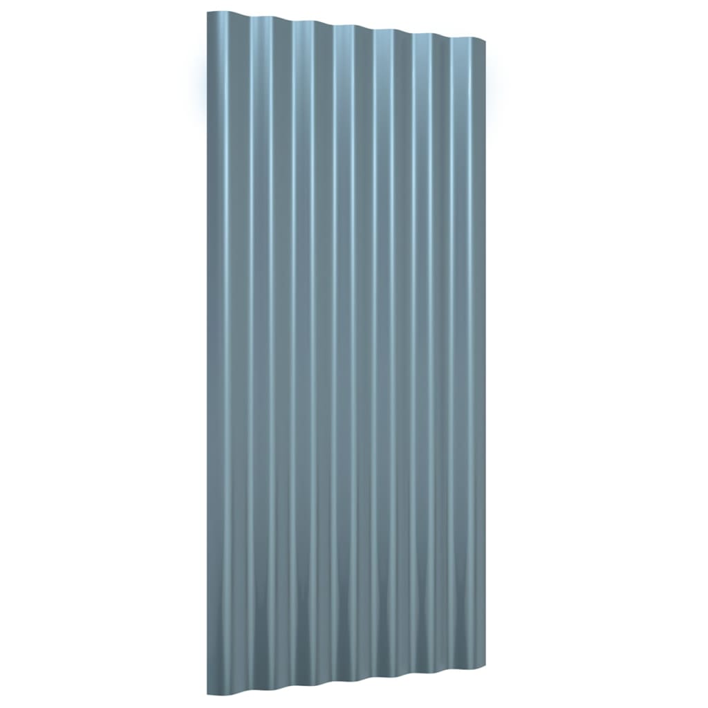 VidaXL Dakpanelen 12 st 80x36 cm gepoedercoat staal grijs