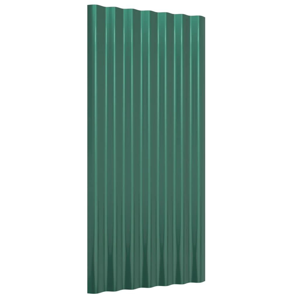 VidaXL Dakpanelen 36 st 80x36 cm gepoedercoat staal groen