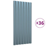 VidaXL Dakpanelen 36 st 80x36 cm gepoedercoat staal grijs