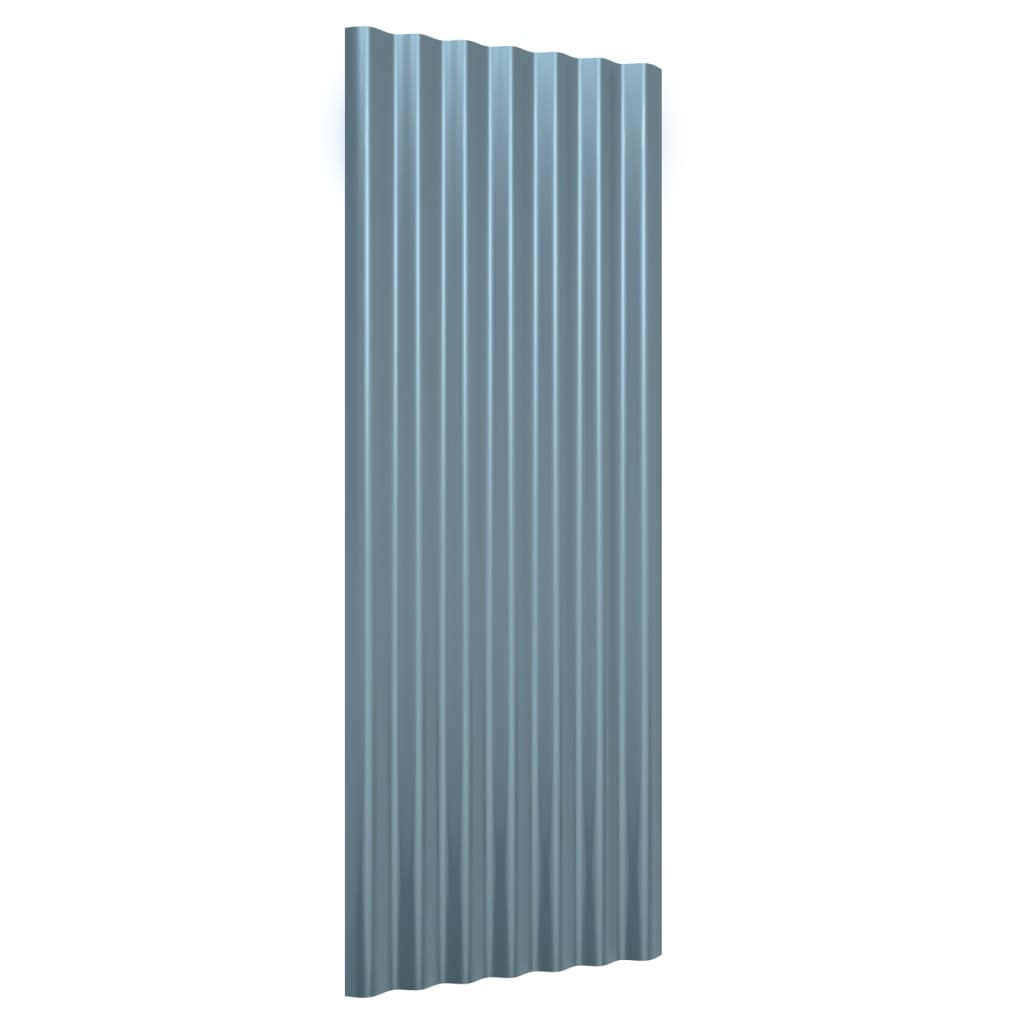 VidaXL Dakpanelen 12 st 100x36 cm gepoedercoat staal grijs