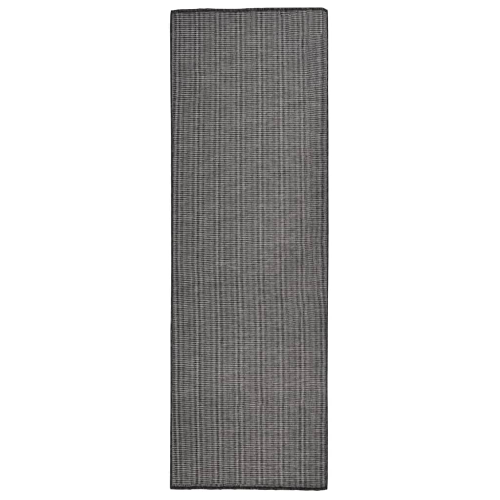 Vidaxl extérieur tapis plat tissé 80x250 cm gris