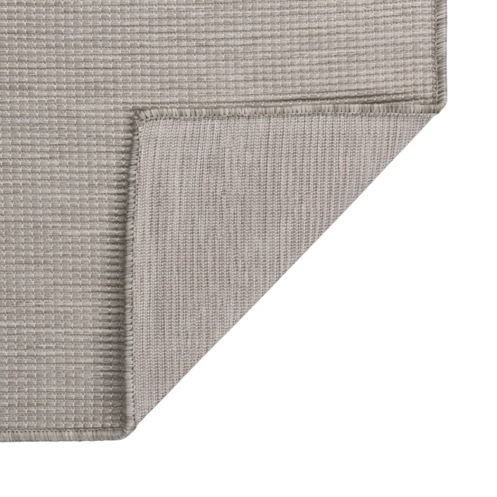 Vidaxl utanför mattan platt vävd 80x150 cm taupe