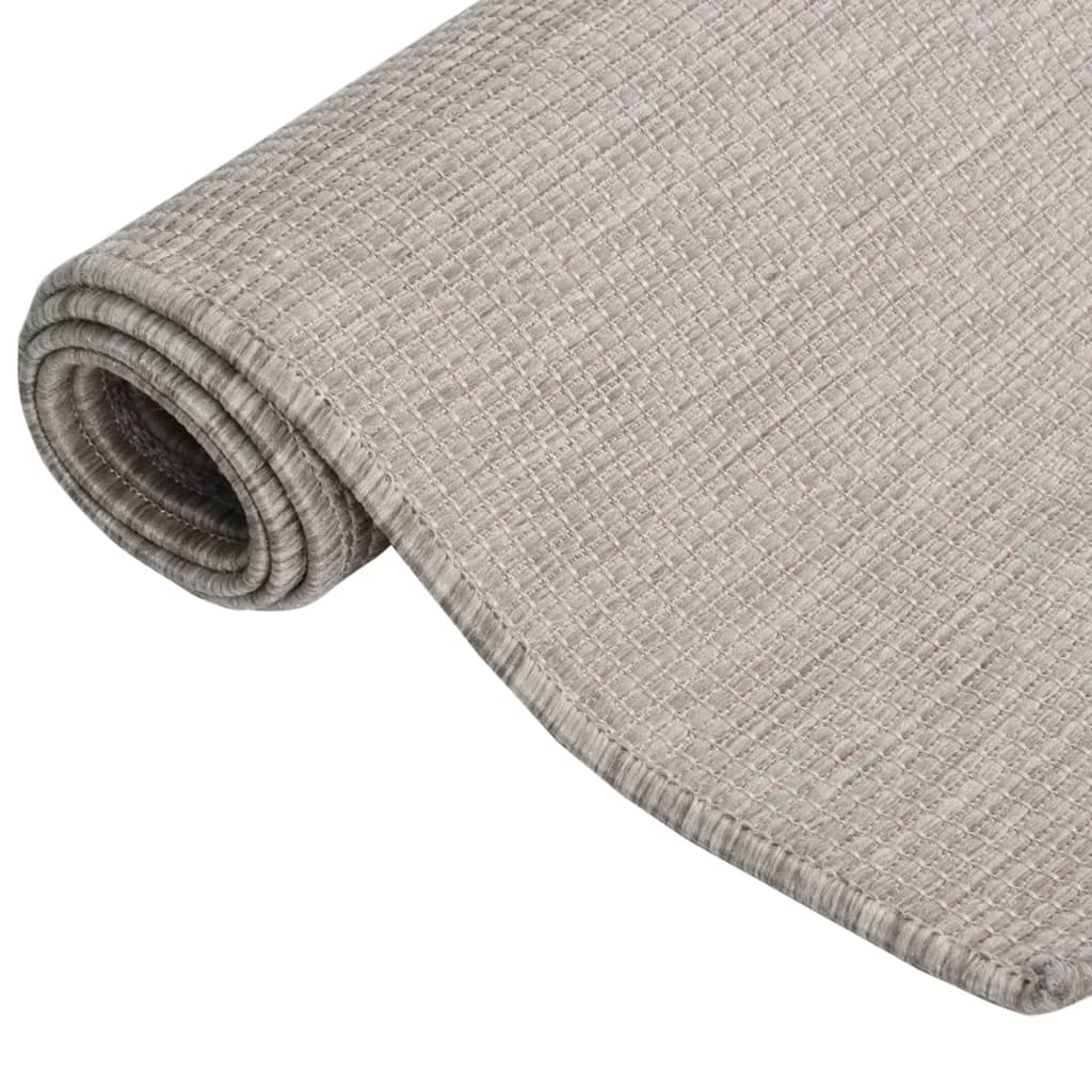 Vidaxl utanför mattan platt vävd 80x150 cm taupe