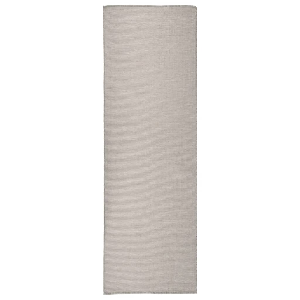 Vidaxl buitenkleed platgeweven 80x250 cm taupe