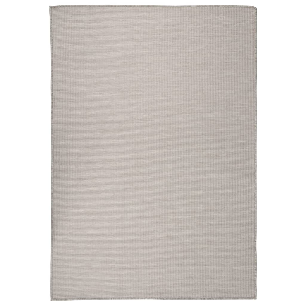 VidaXL Buitenkleed platgeweven 140x200 cm taupe