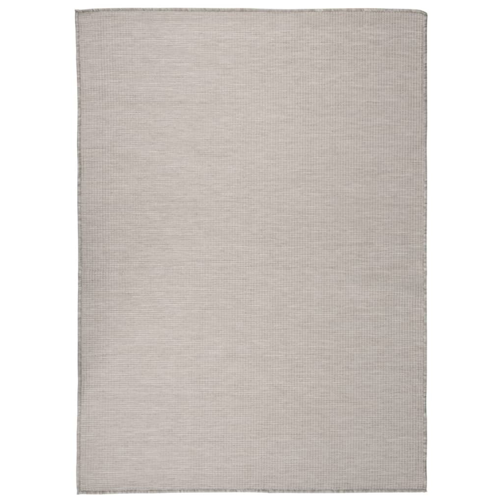 VidaXL Buitenkleed platgeweven 200x280 cm taupe