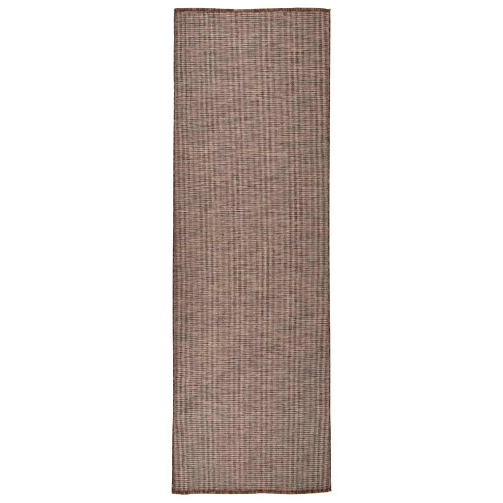 Vidaxl Rug Flat Woven 80x250 cm Brown