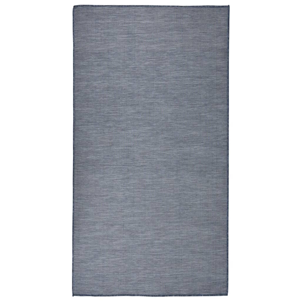 Vidaxl extérieur tapis plat tissé 80x150 cm bleu