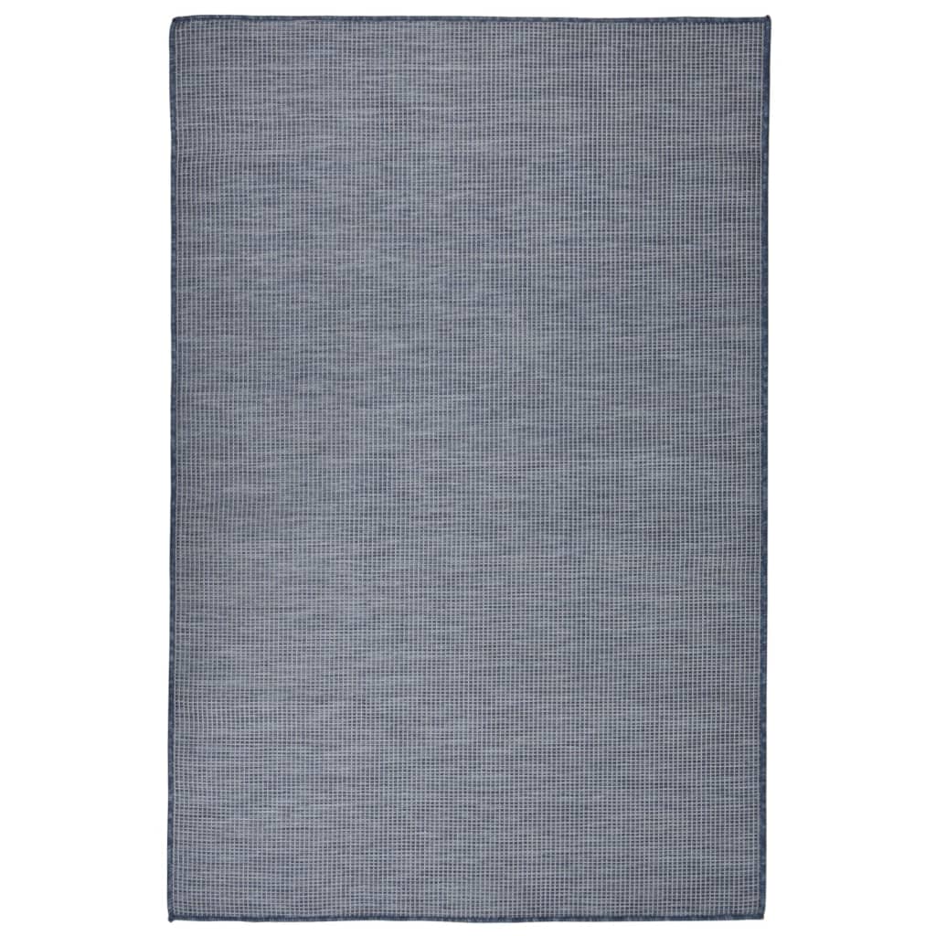 VidaXL Buitenkleed platgeweven 120x170 cm blauw