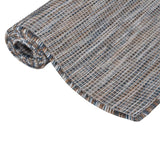 Vidaxl Extérieur tapis plat tissé 140x200 cm brun et bleu