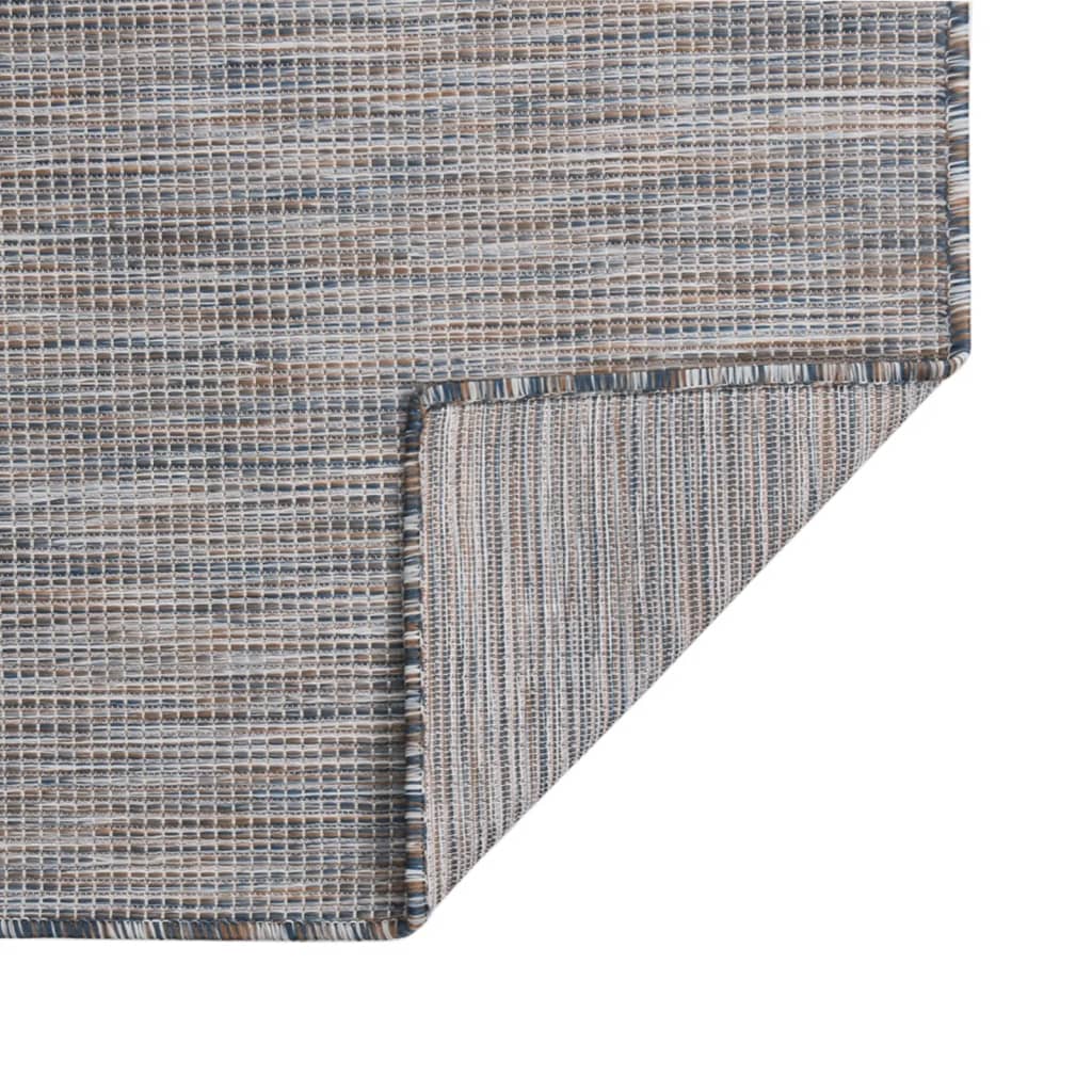 Vidaxl Outside Rug Flat Woven 160x230 cm de color marrón y azul