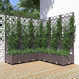 Plantera Vidaxl con Slat Work 120x120x121.5 cm de polipropeno marrón