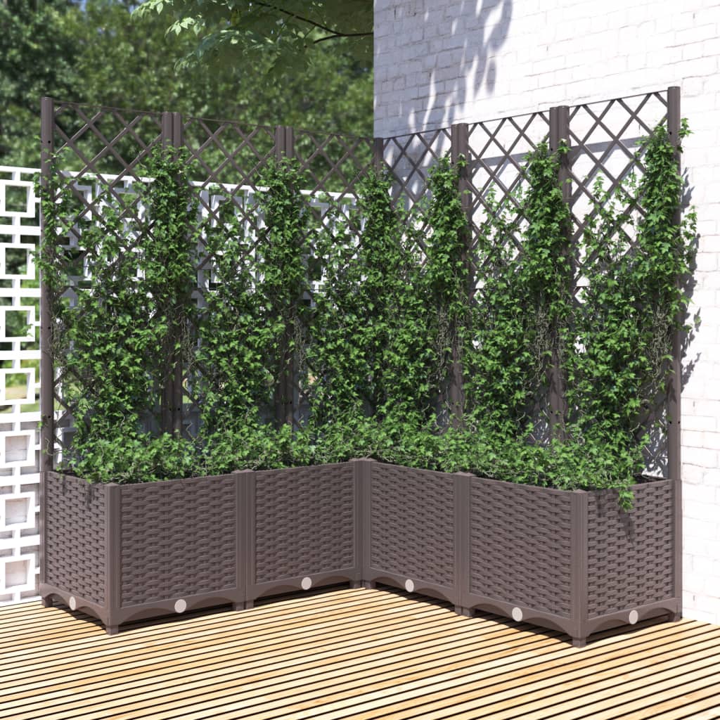 Plantador Vidaxl con Slat Work 120x120x136 cm Polypropene Brown