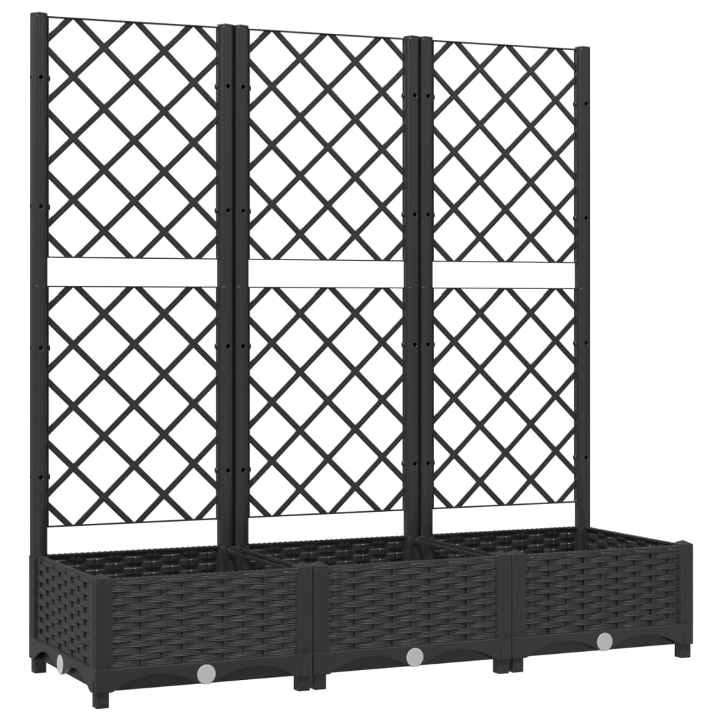 Vidaxl Planning Box con Slat Work 120x40x121.5 cm polipropeno negro