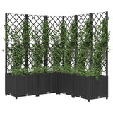 Plantador Vidaxl con latwerk 120x120x136 cm polipropeno negro