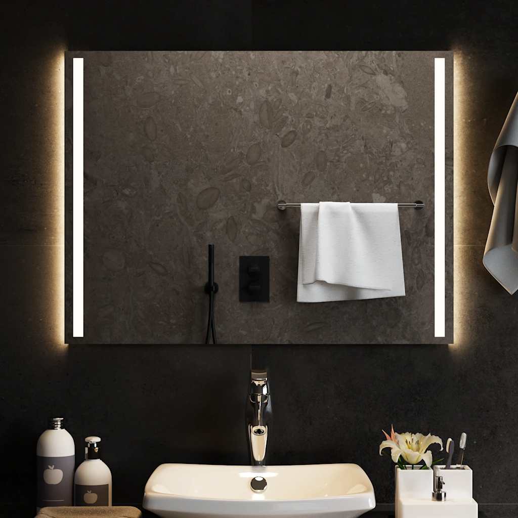 Miroir de salle de bain Vidaxl LED 80x60 cm