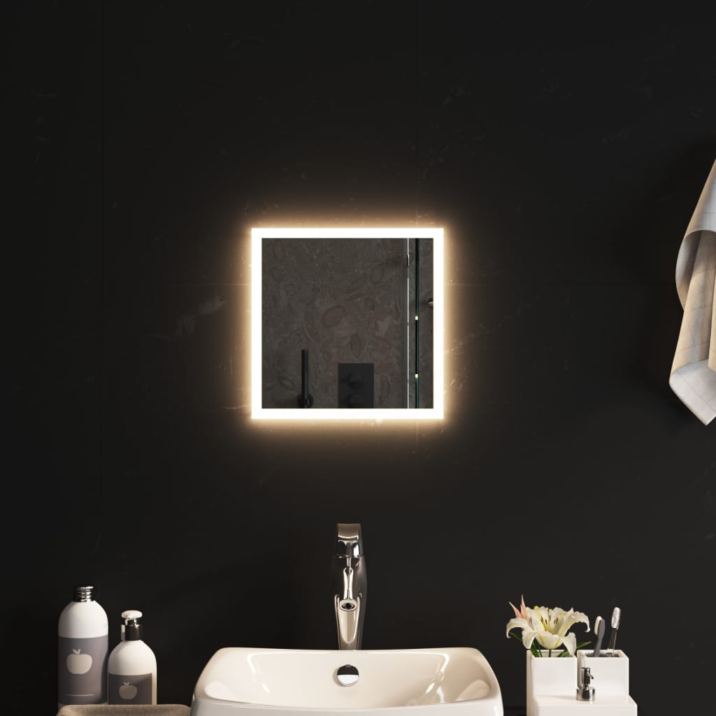 Miroir de salle de bain Vidaxl LED 30x30 cm