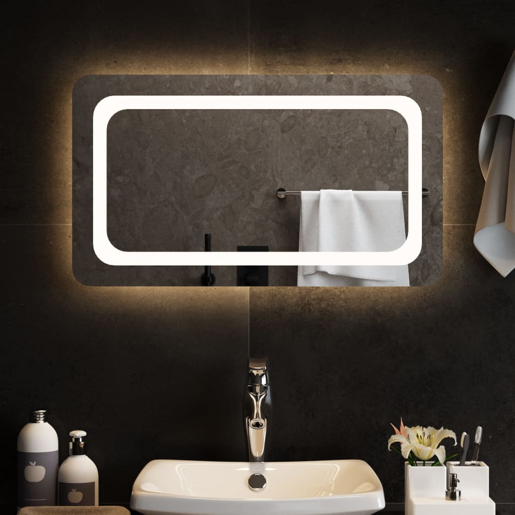 Miroir de salle de bain Vidaxl LED 70x40 cm