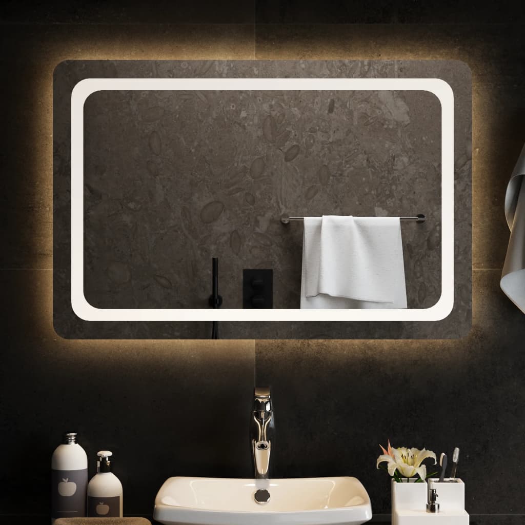 Miroir de salle de bain Vidaxl LED 90x60 cm