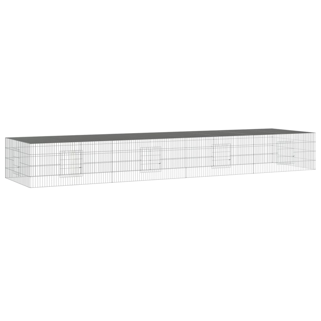 Vidaxl Rabbit Cage med 4 paneler 433x109x54 cm galvaniseret jern