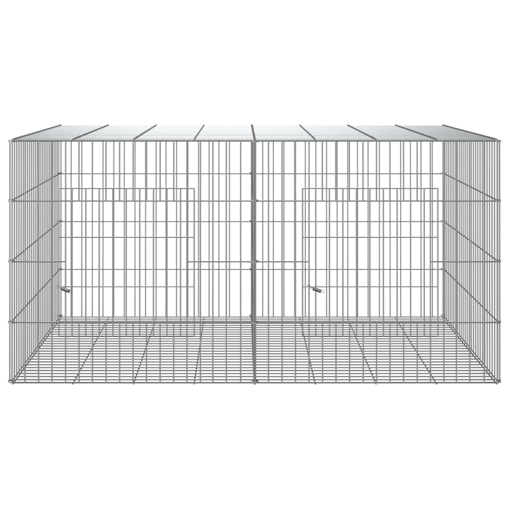 Vidaxl Rabbit Cage z dvema ploščama 110x79x54 cm pocinkano železo