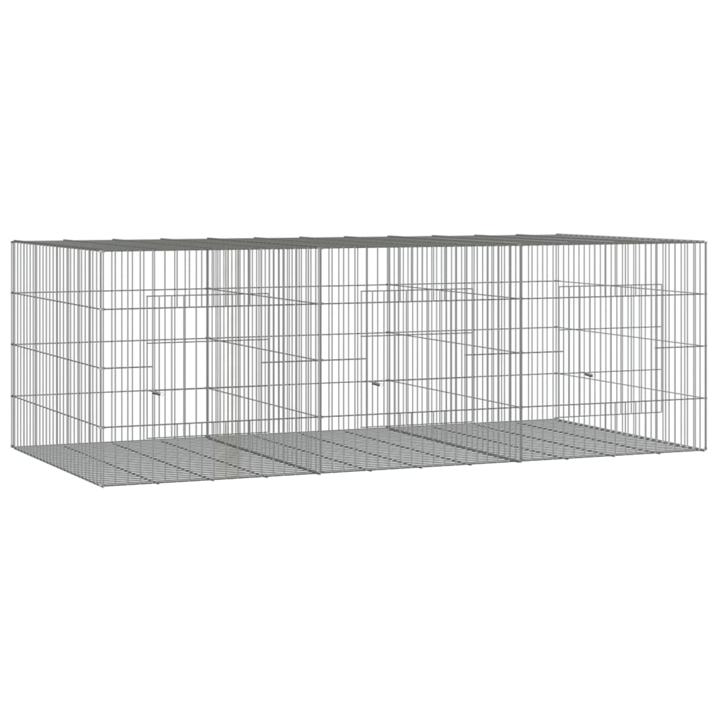 Vidaxl Rabbit Cage s 3 ploščami 163x79x54 cm pocinkano železo