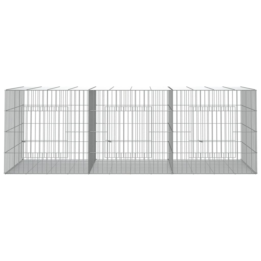 Vidaxl Rabbit Cage s 3 ploščami 163x79x54 cm pocinkano železo