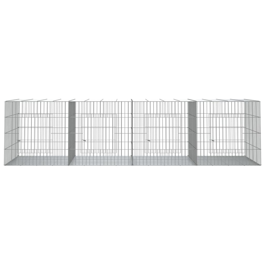 Králičí klece Vidaxl se 4 panely 217x79x54 cm galvanizované železo