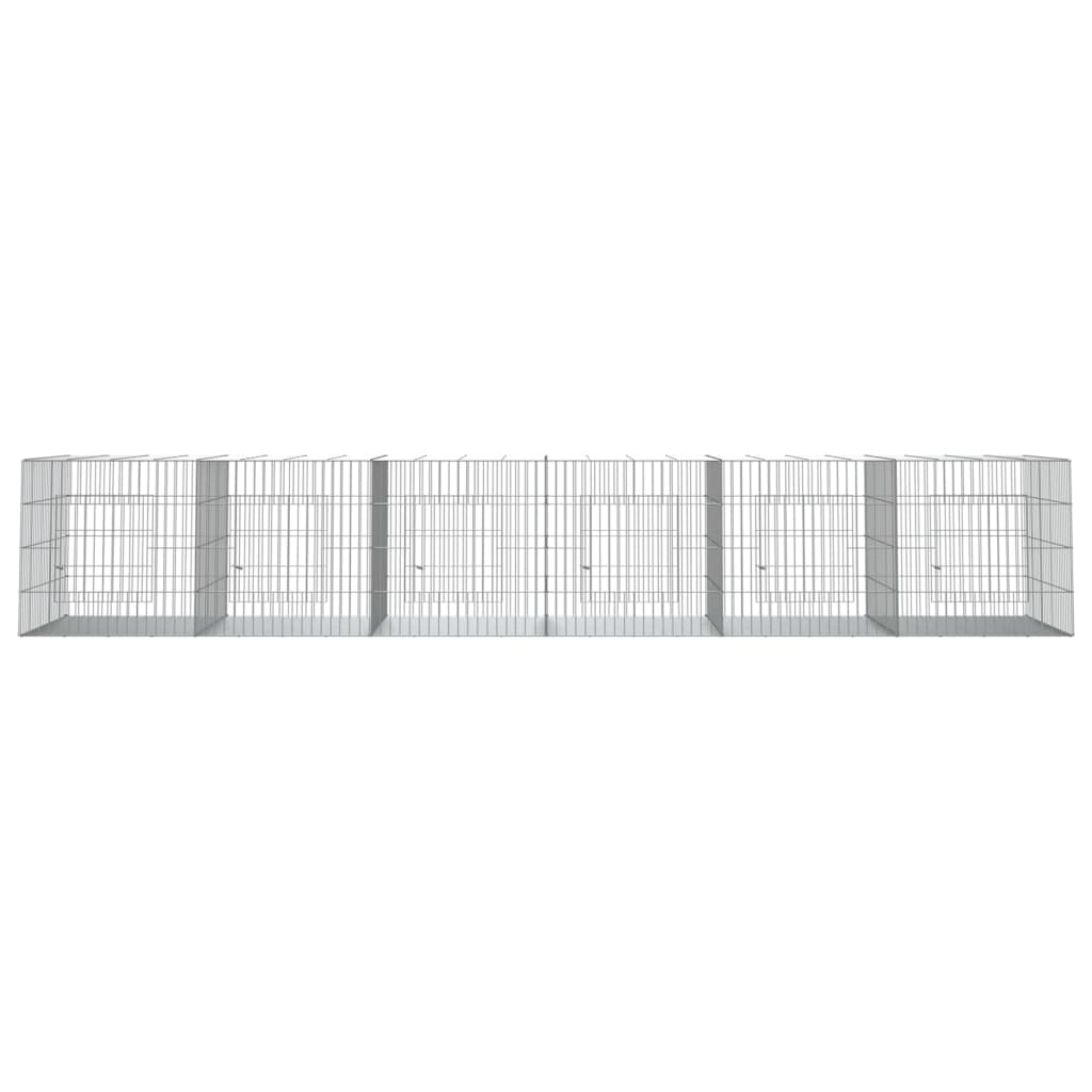 Cage de lapin vidaxl avec 6 panneaux 327x79x54 cm fer galvanisé