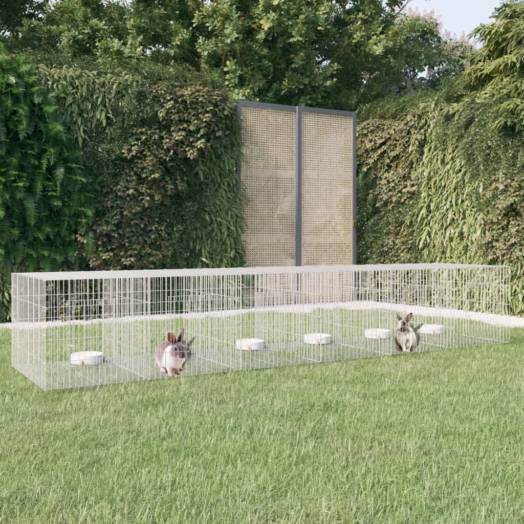 Cage de lapin vidaxl avec 6 panneaux 327x79x54 cm fer galvanisé