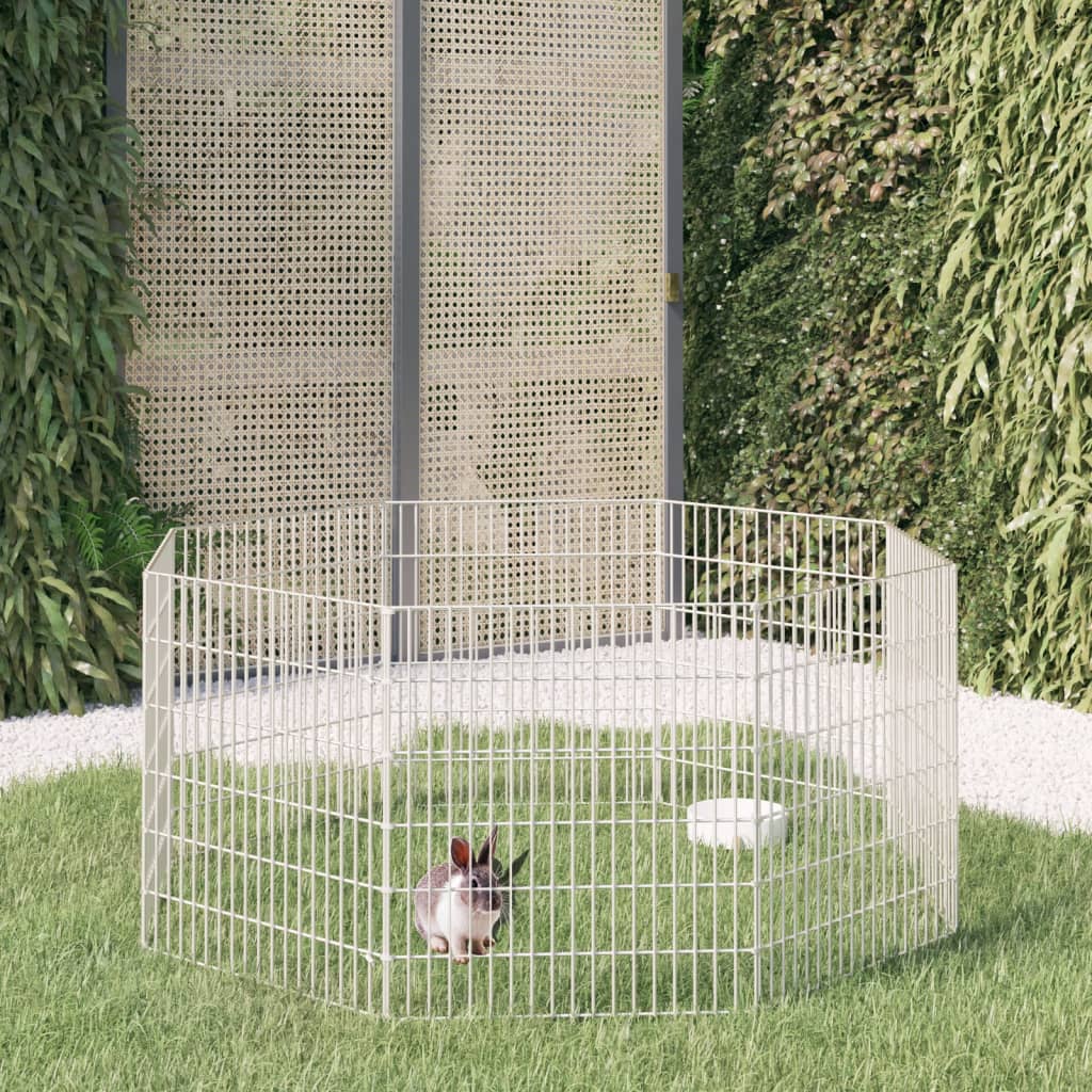 Vidaxl Animal Enclosure 8 pannelli 54x60 cm Galvanizzato