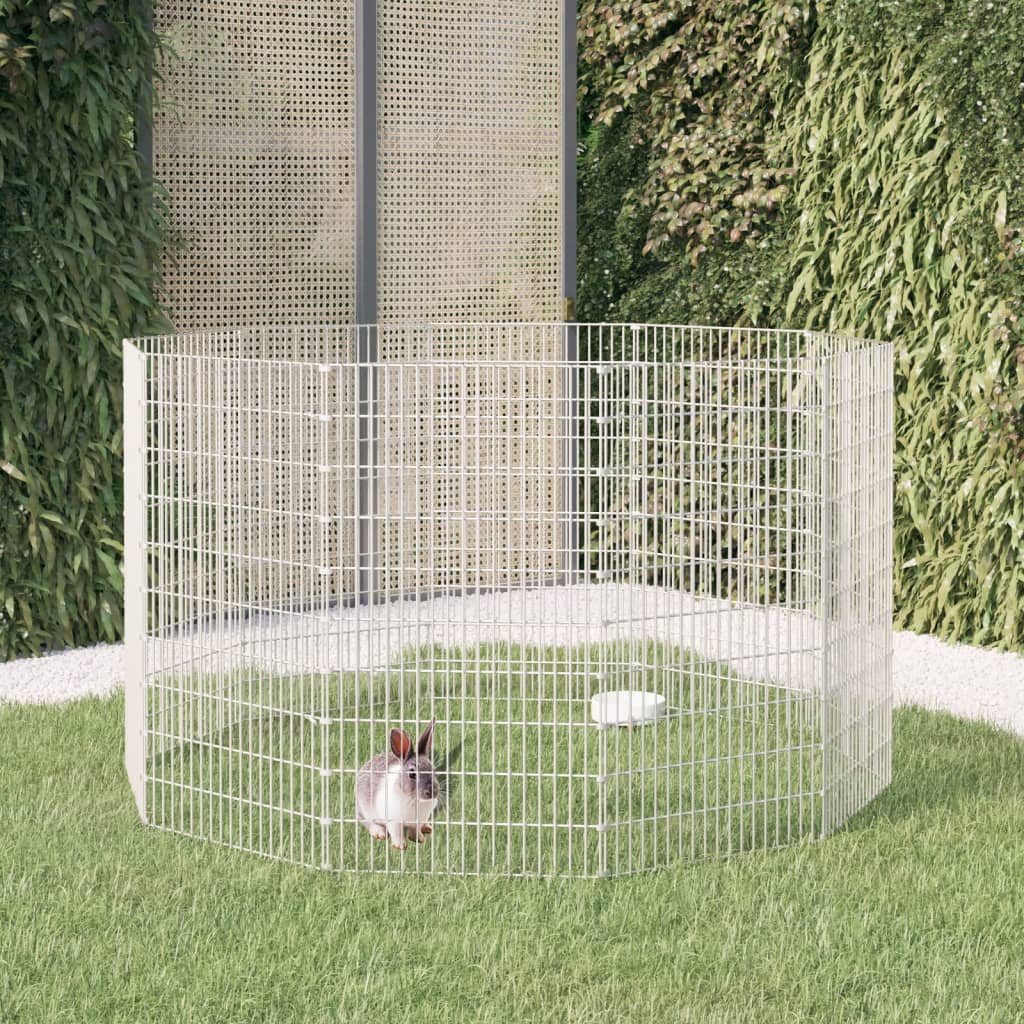 Vidaxl Animal Enclosure 10 pannelli 54x100 cm Galvanizzato