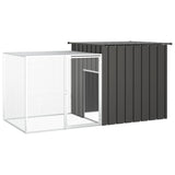 Vidaxl Chicken Coop 200x91x100 cm de acero galvanizado con antracita