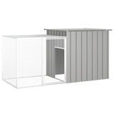 Vidaxl Chicken Coop 200x91x100 cm verzinkter Stahl grau