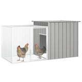 Vidaxl Chicken Coop 200x91x100 cm verzinkter Stahl grau