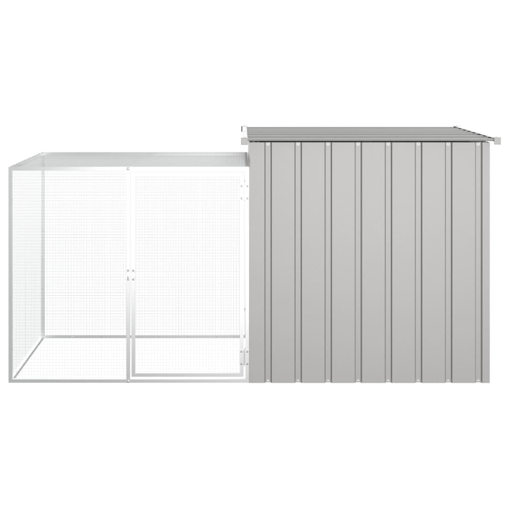 Vidaxl Chicken Coop 200x91x100 cm verzinkter Stahl grau