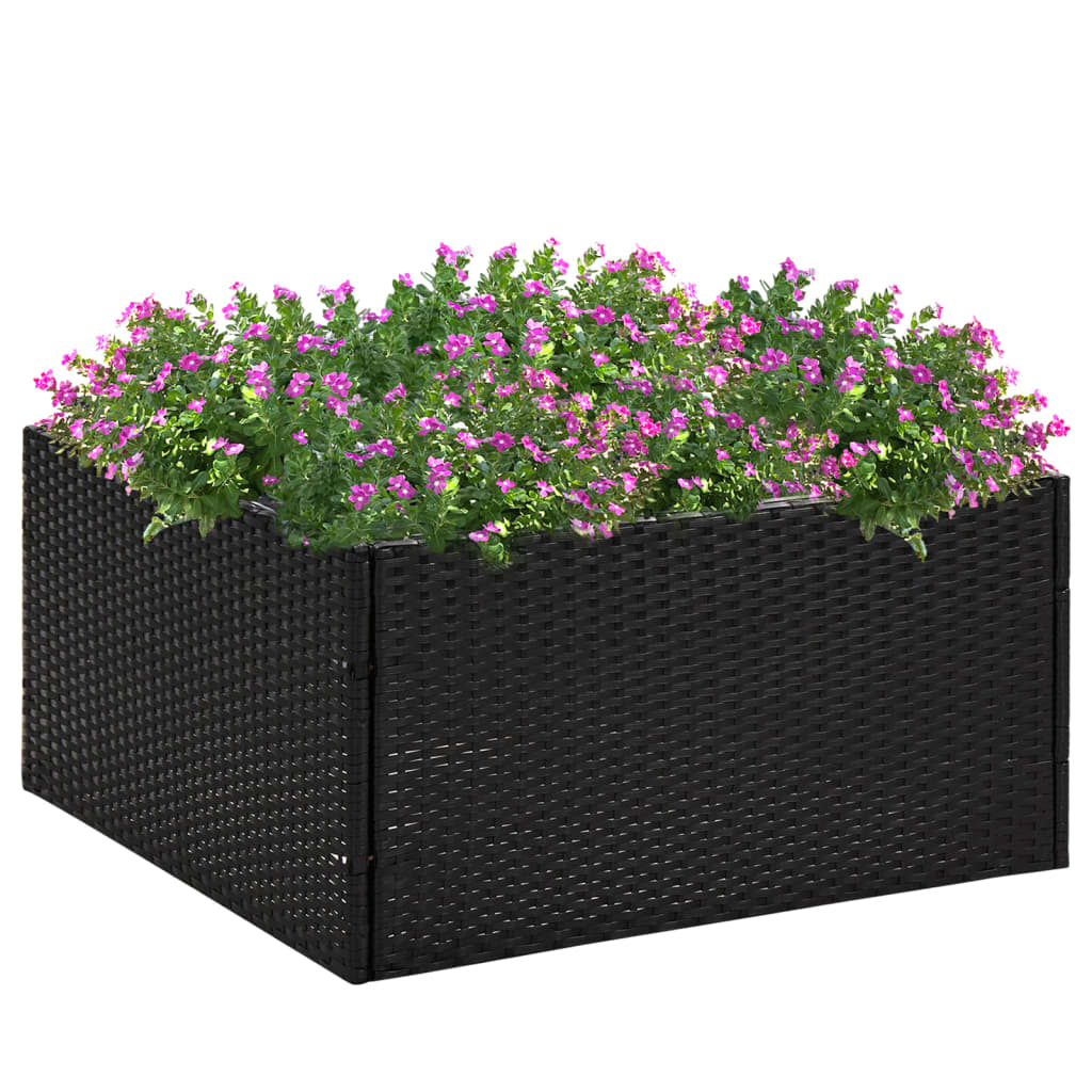 Vidaxl Planning Box 80x80x40 cm Poly Rattan negro