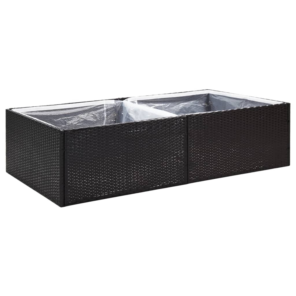 Vidaxl Planning Box 157x80x40 cm Poly Rattan negro