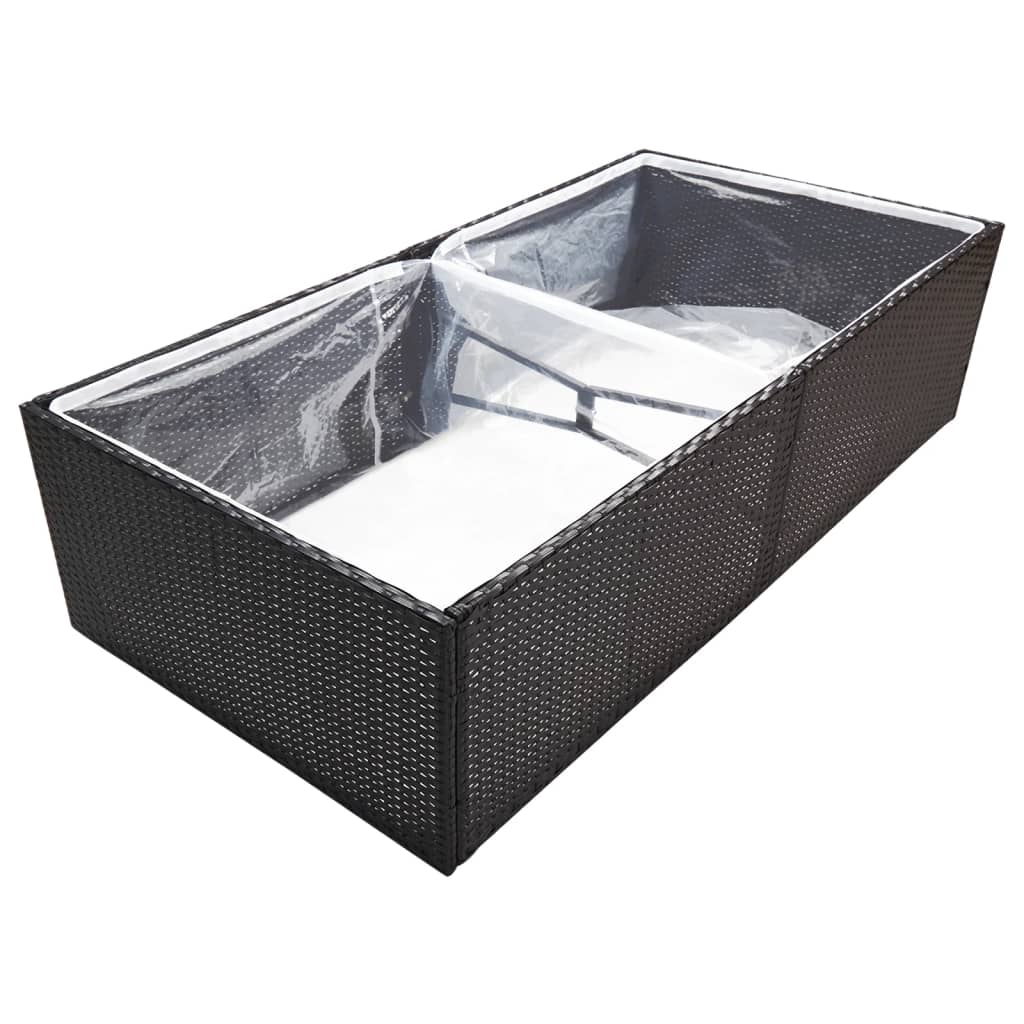 Vidaxl Planning Box 157x80x40 cm Poly Rattan negro