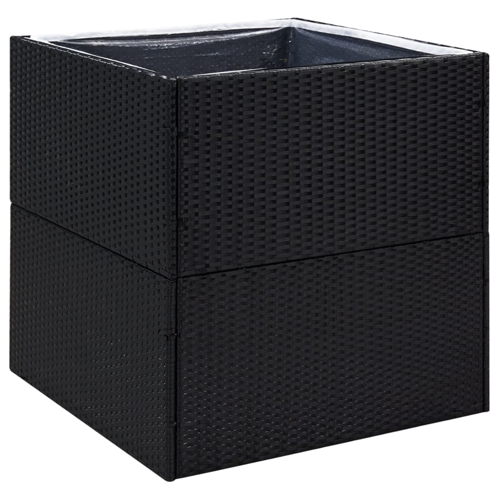 Vidaxl Planning Box 80x80x80 cm poli rattan czarny