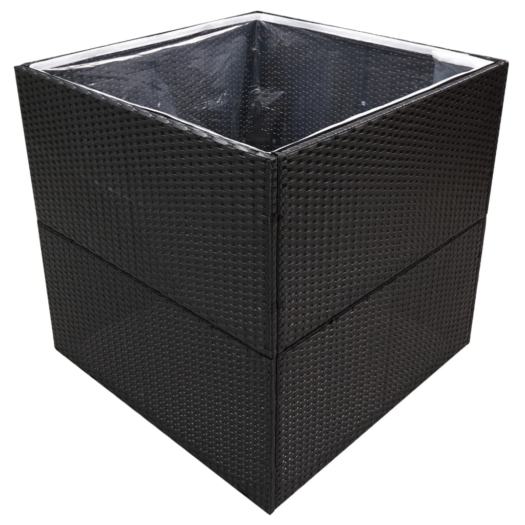 Vidaxl Planning Box 80x80x80 cm poli rattan czarny