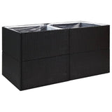 VIDAXL -Planungsbox 157x80x80 cm Poly Rattan Schwarz